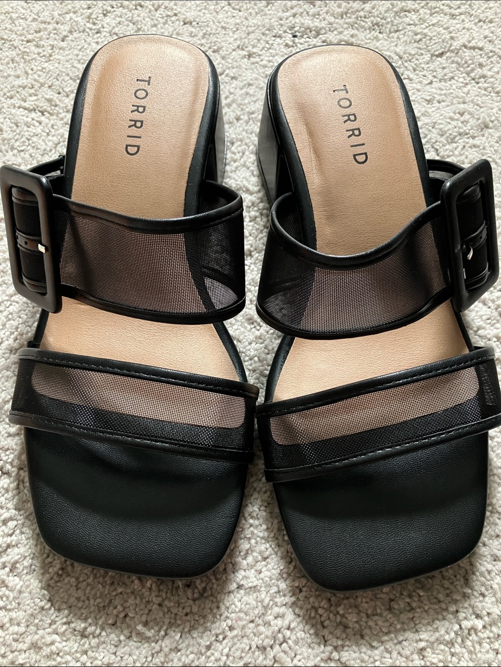 Torrid Black Sandal Low Heel Slip on 7.5 NWOT